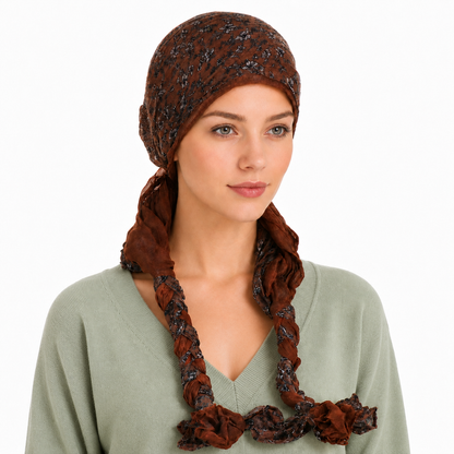 Headscarf with braided ends