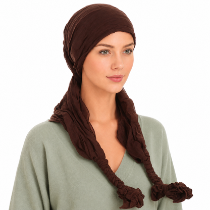 Headscarf with braided ends