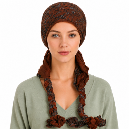 Headscarf with braided ends