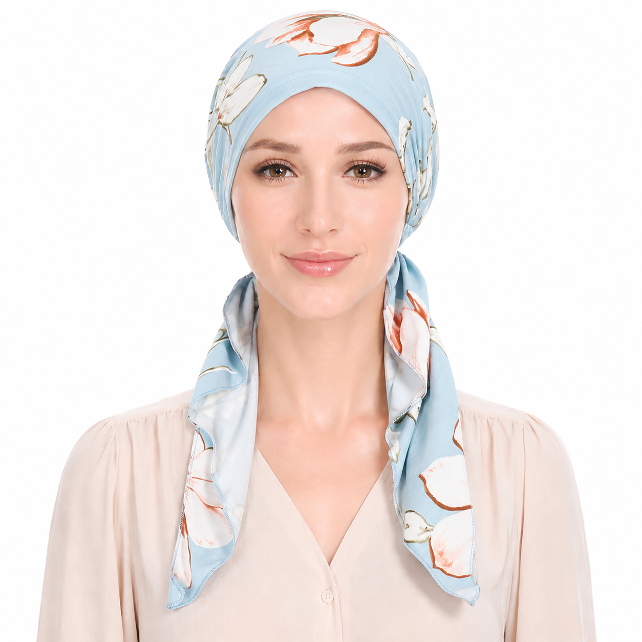Printed hair cap with scarf