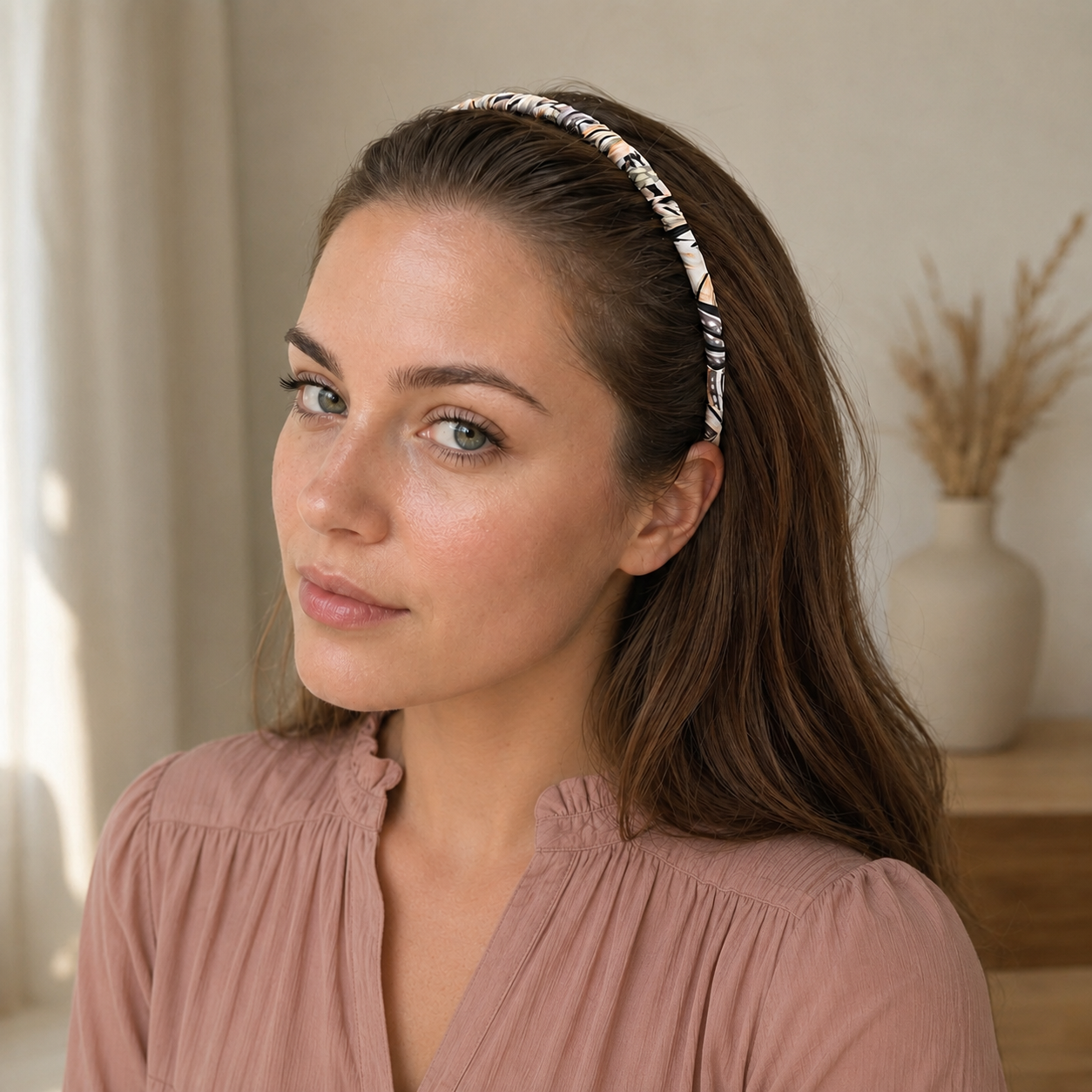 Ruched headband with teeth