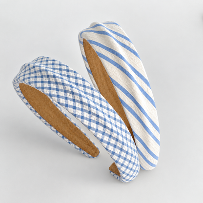 Curved headband in sky blue