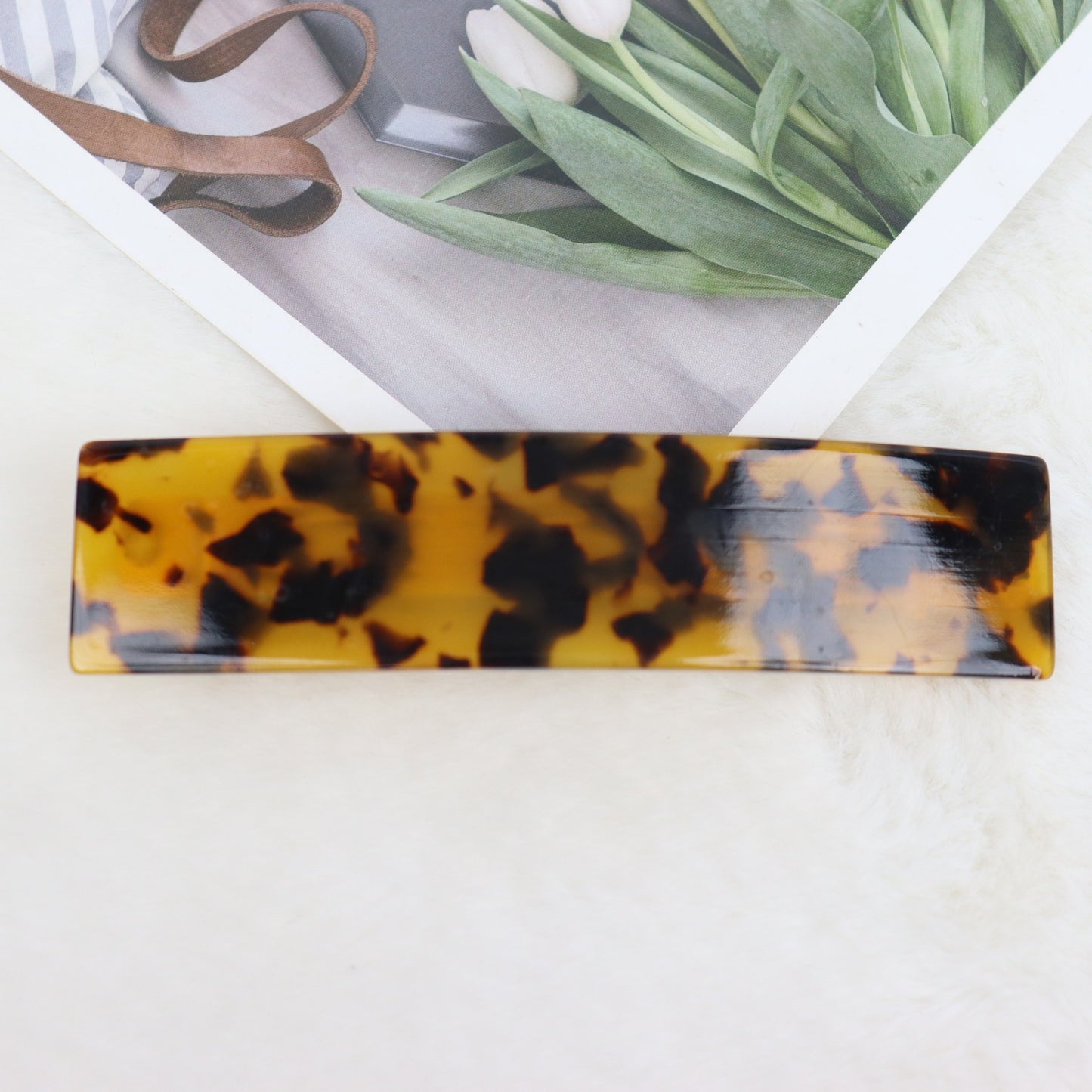 Large resin hair barrette