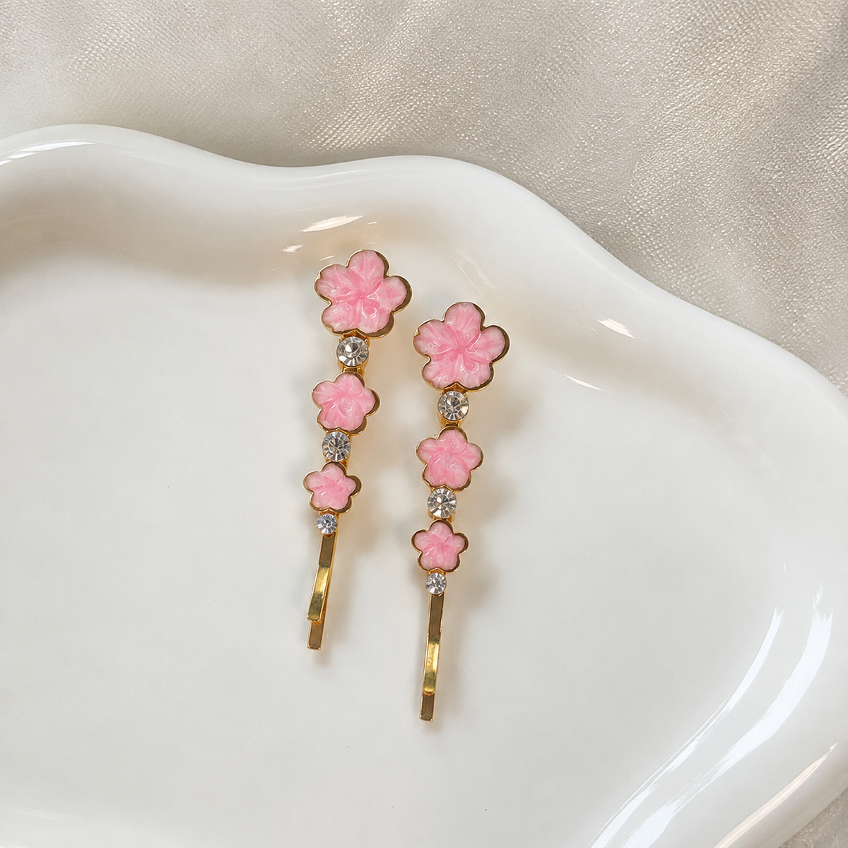 Floral hair slides