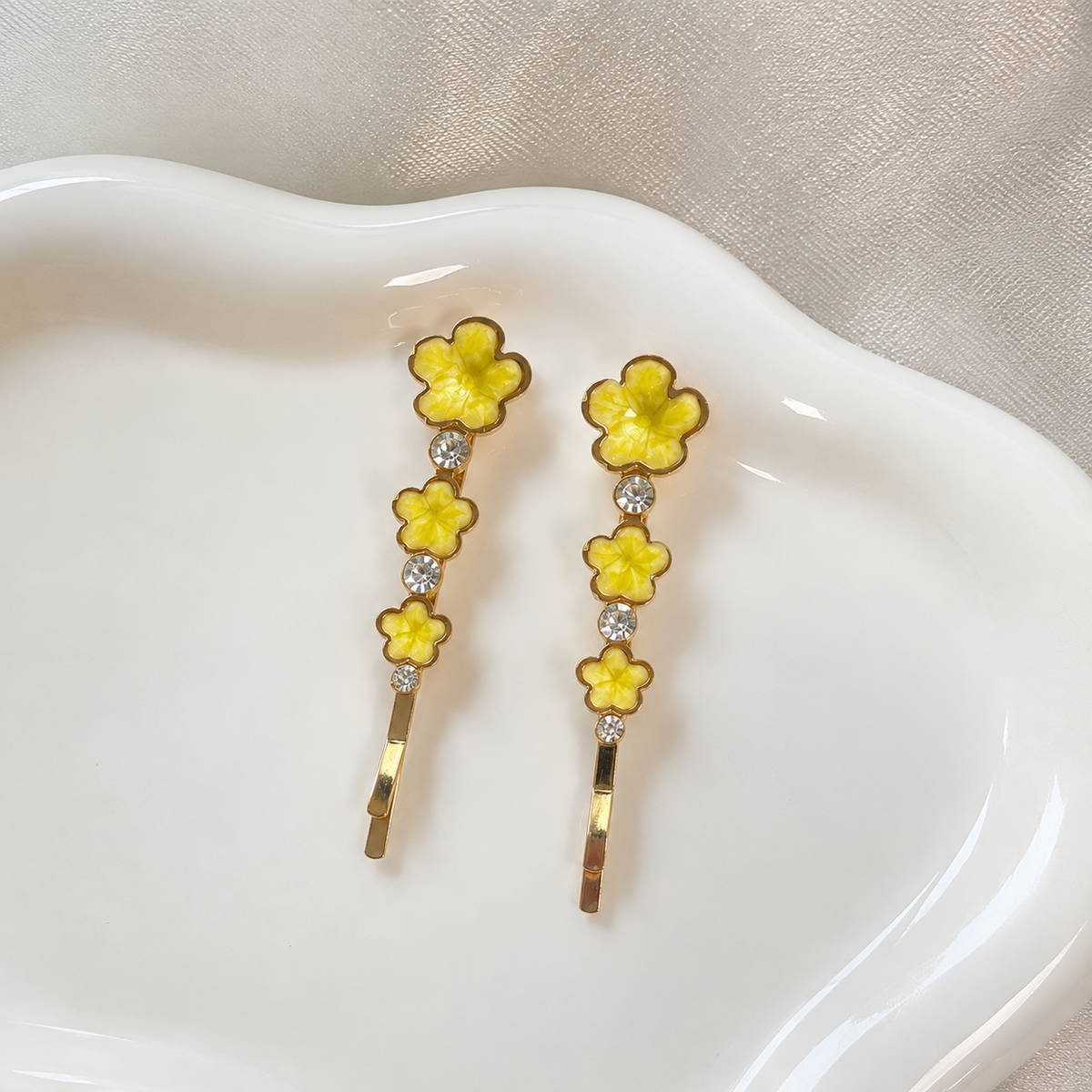 Floral hair slides