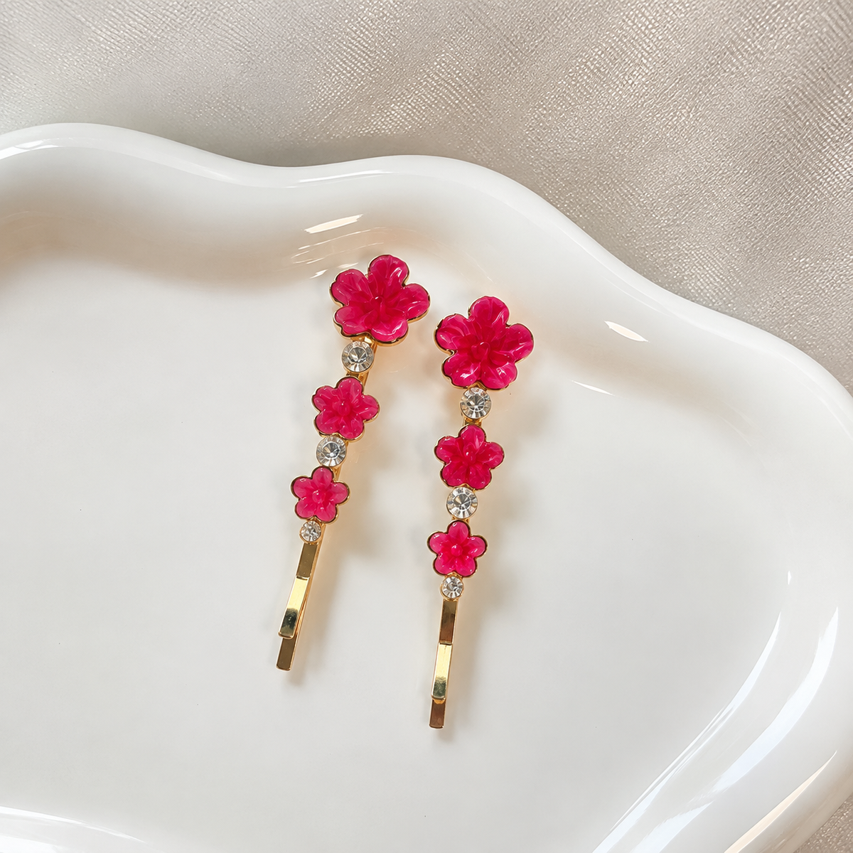Floral hair slides