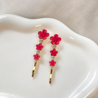Floral hair slides