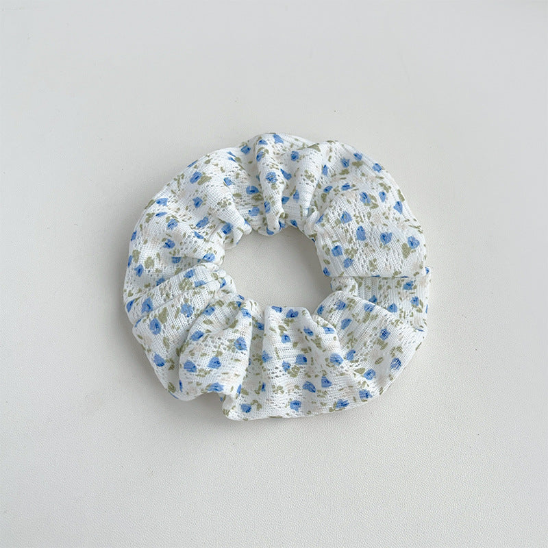 3-pack knitted floral scrunchies
