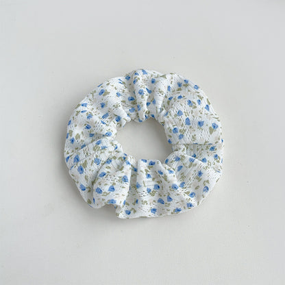 3-pack knitted floral scrunchies