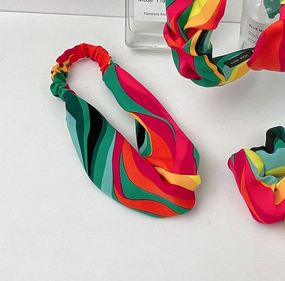 Multicoloured elastic headband