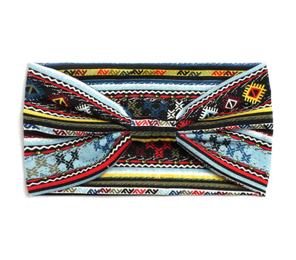 Ethnic style multicoloured 2-way bandanna hair band