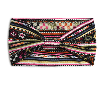 Ethnic style multicoloured 2-way bandanna hair band