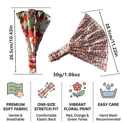 Floral extra wide bandanna headband