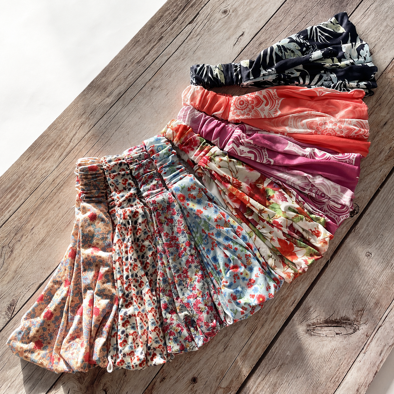 Floral extra wide bandanna headband