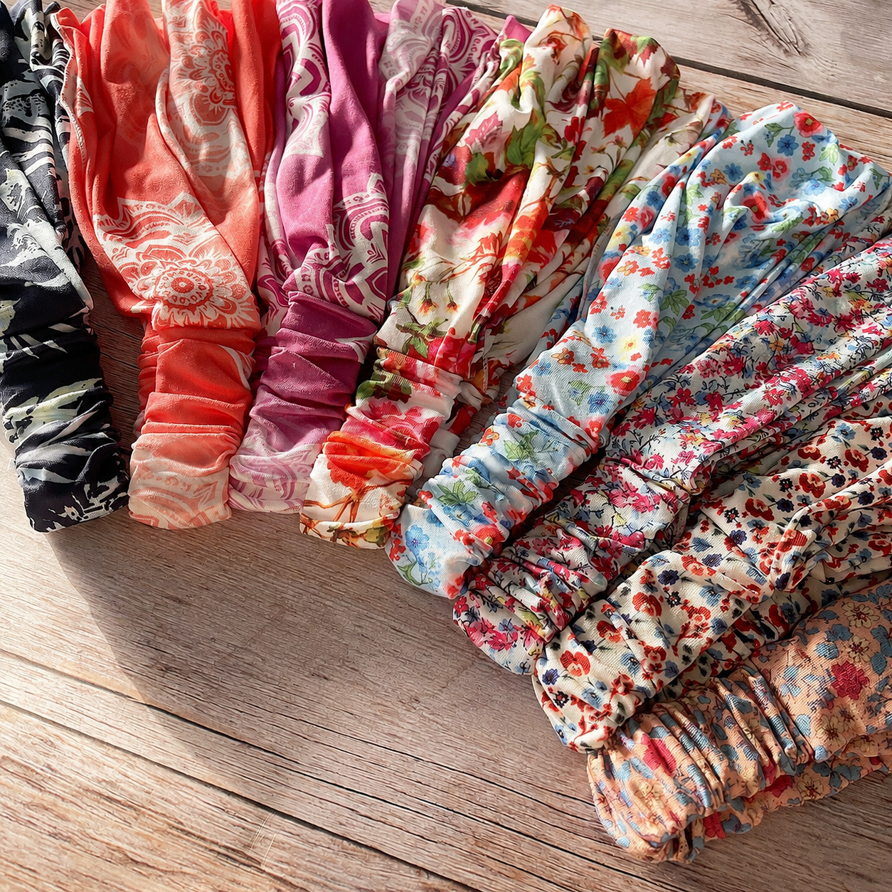 Floral extra wide bandanna headband