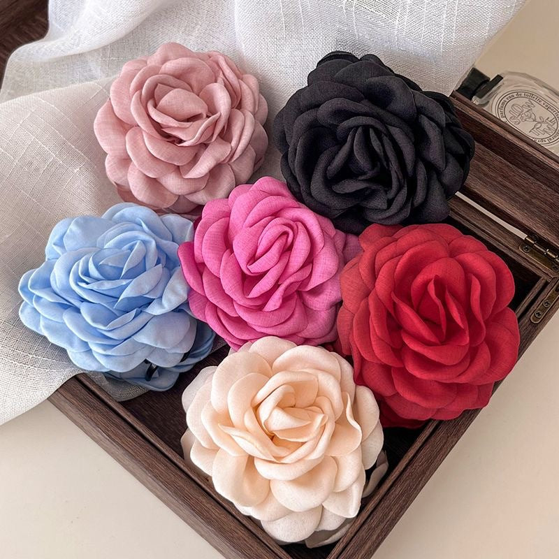 Large fabric roses hair claw