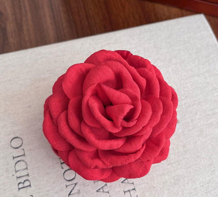 Large fabric roses hair claw