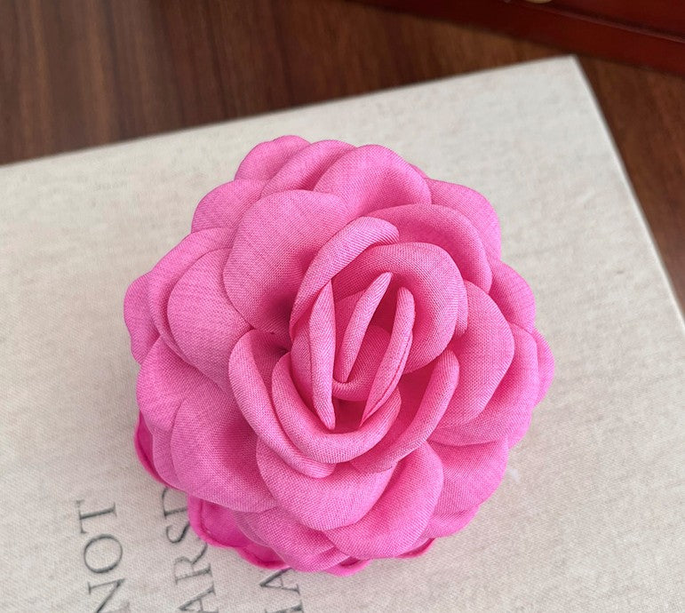 Large fabric roses hair claw