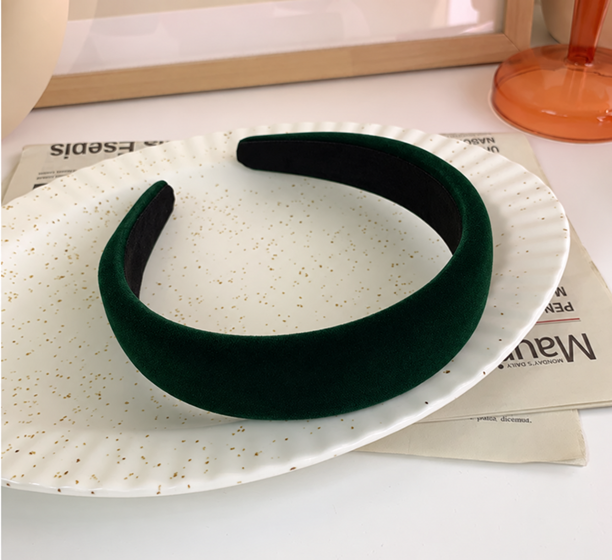 Thinly padded velvet headband