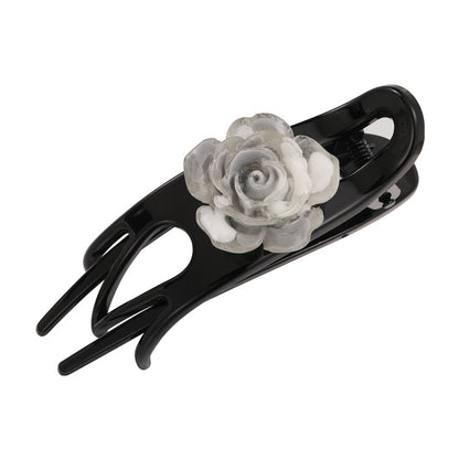 Black ibis claw with white grey acrylic flower