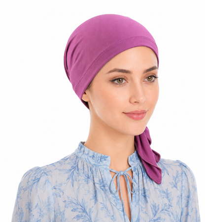Jersey hair cap with tail