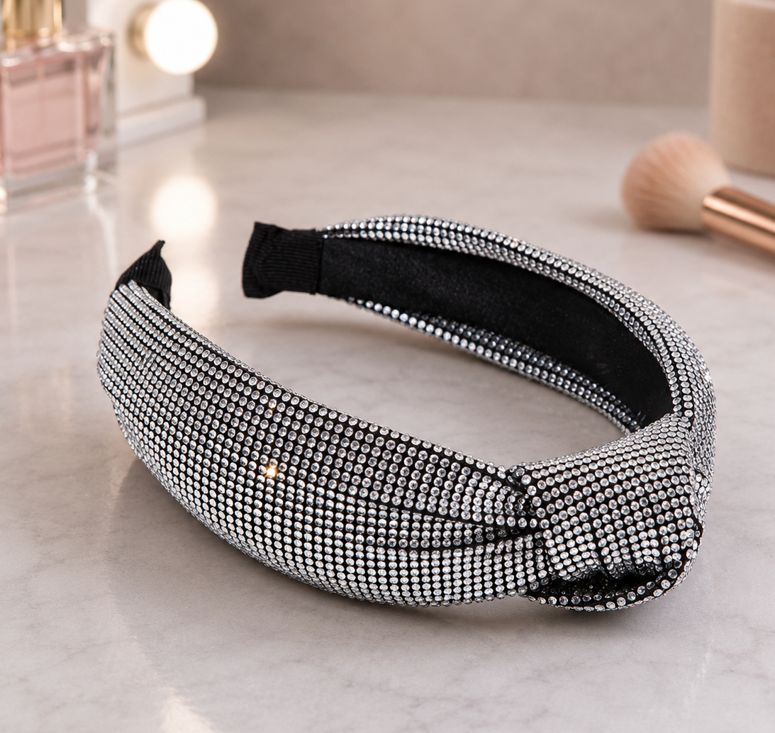 Rhinestone knotted headband