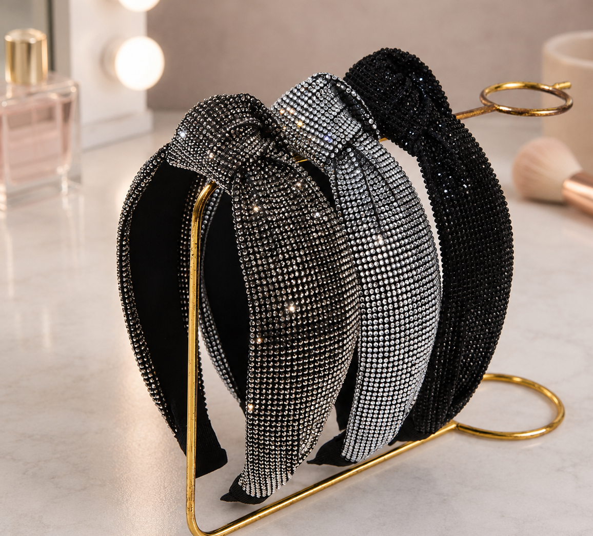 Rhinestone knotted headband