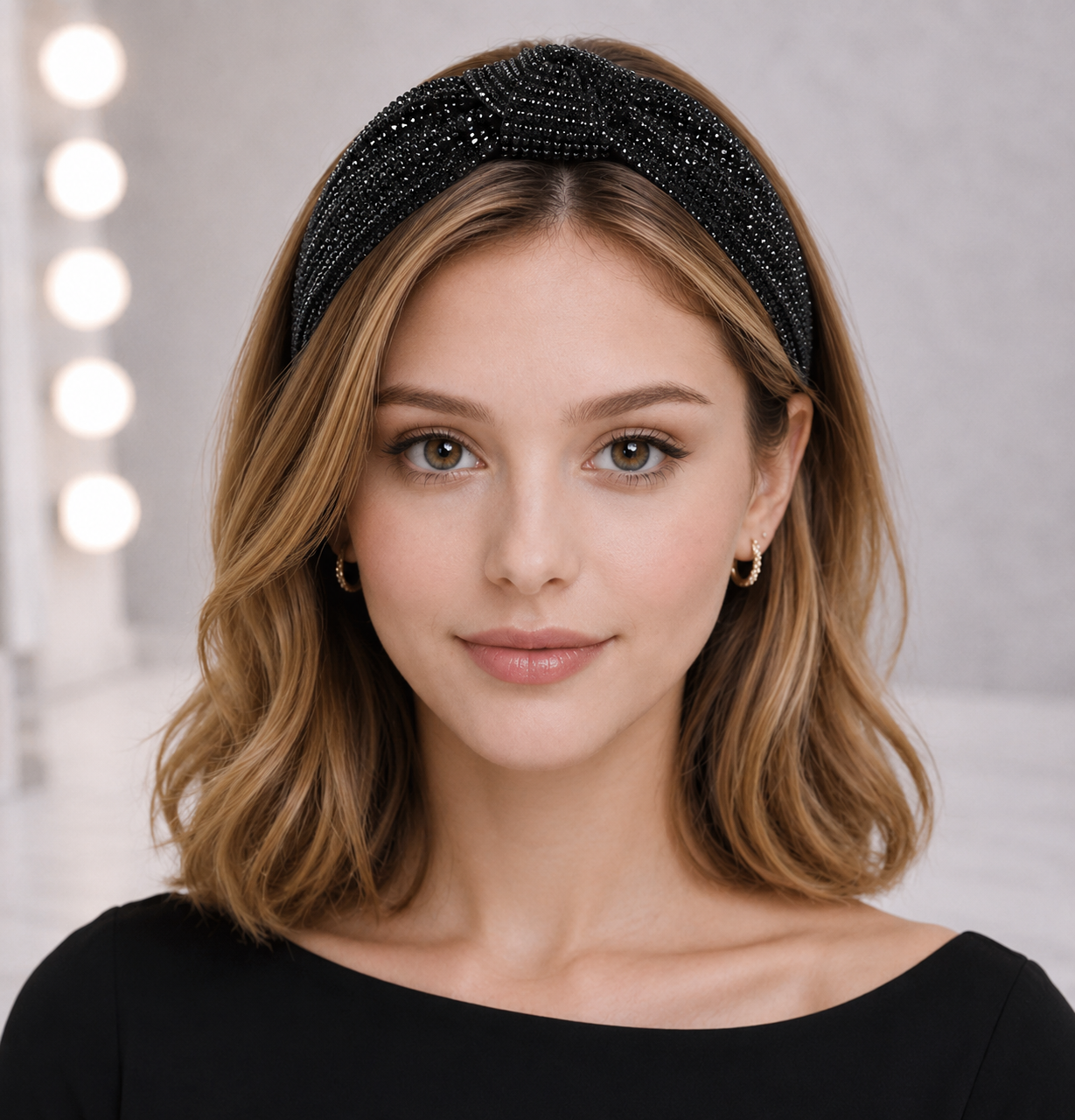 Rhinestone knotted headband