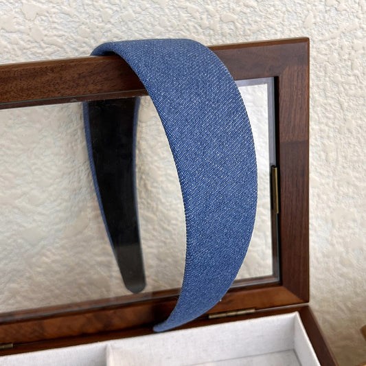 Denim flat wide headband