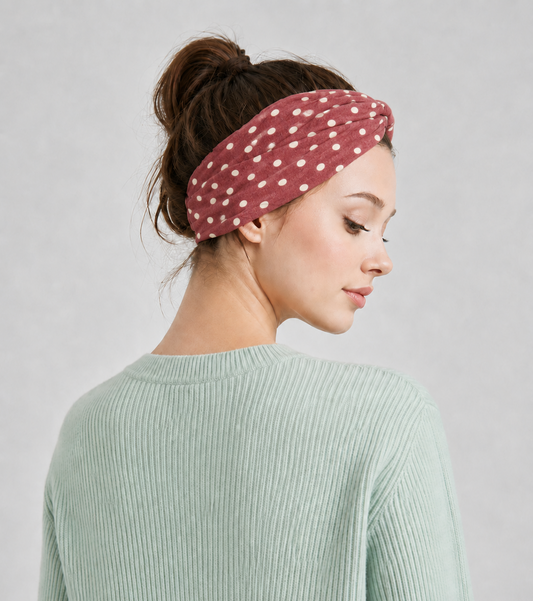 Polka dots twist headband