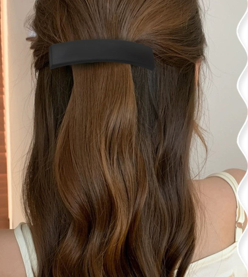 Rectangle matte resin hair barrette