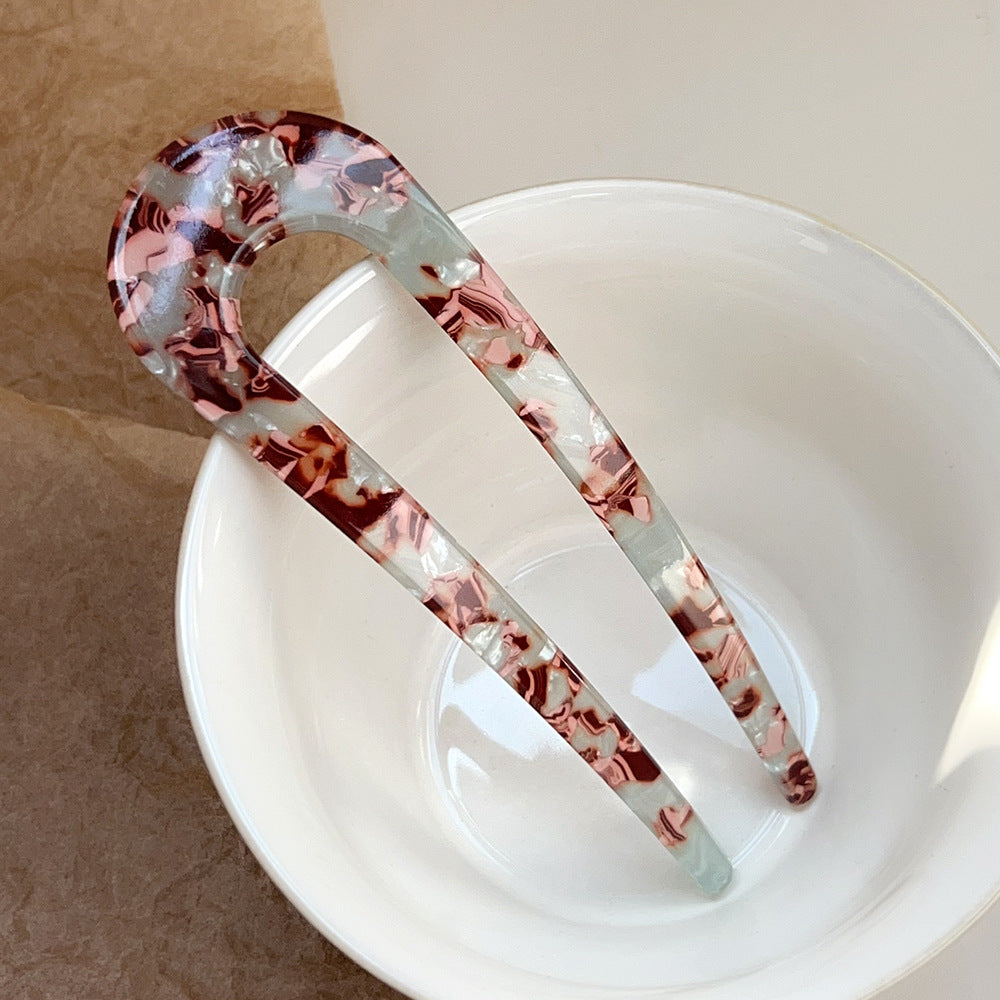 Multicoloured large hair fork / French hair pin