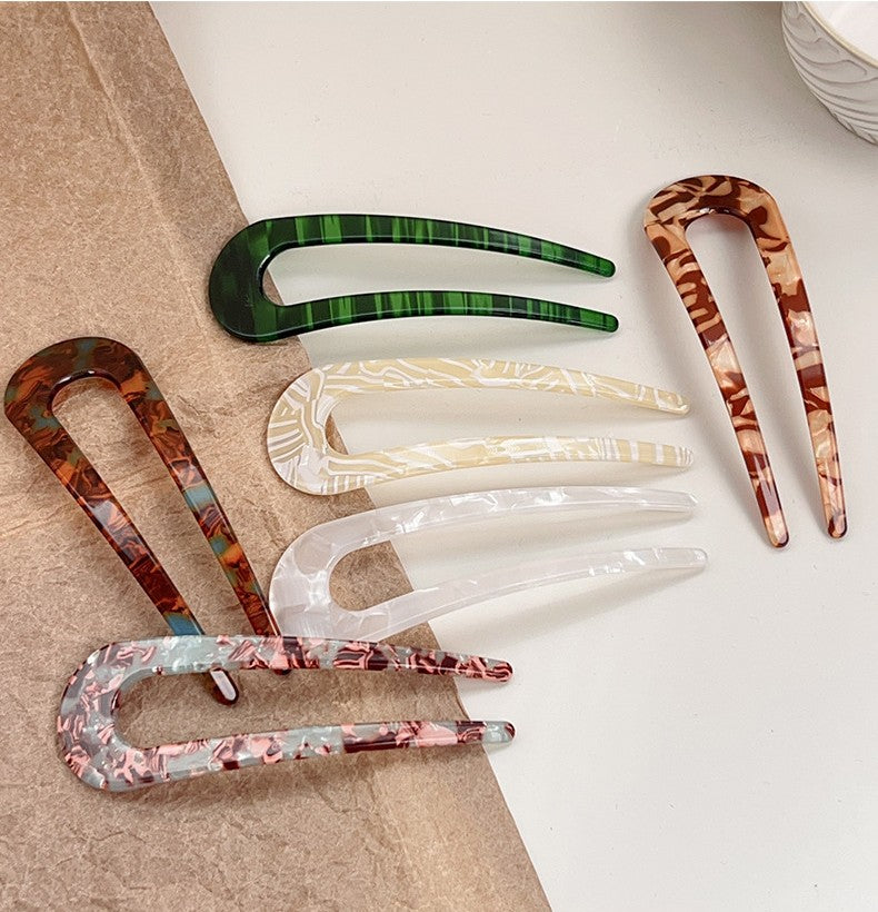 Multicoloured large hair fork / French hair pin