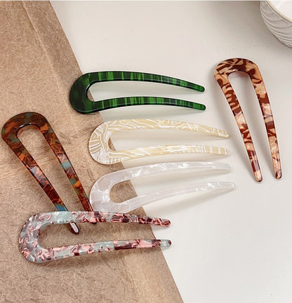 Multicoloured large hair fork / French hair pin