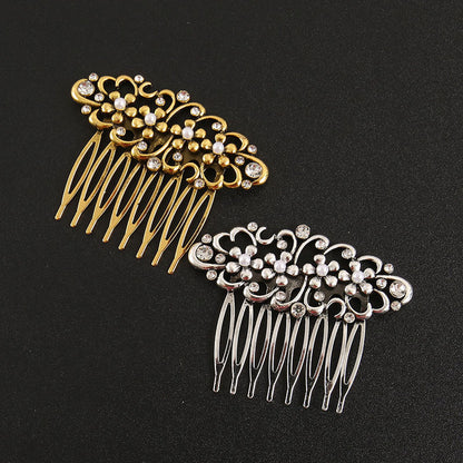 Metallic floral hair comb