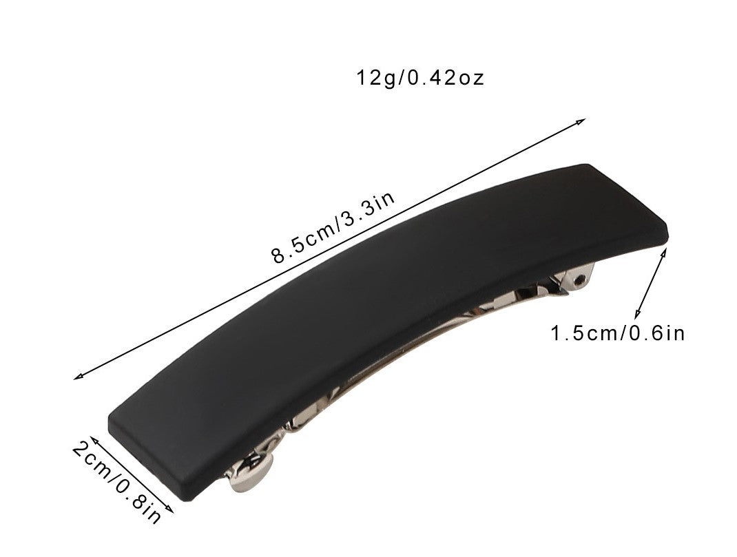 Rectangle matte resin hair barrette