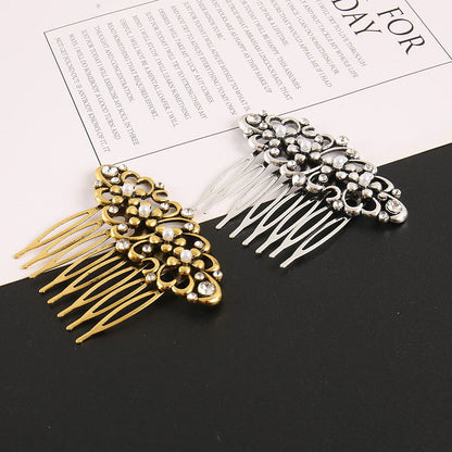 Metallic floral hair comb