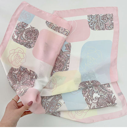 Floral pink square scarf