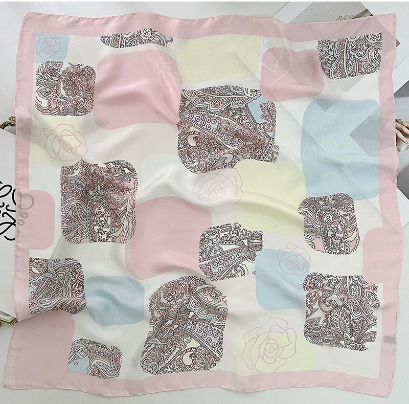 Floral pink square scarf