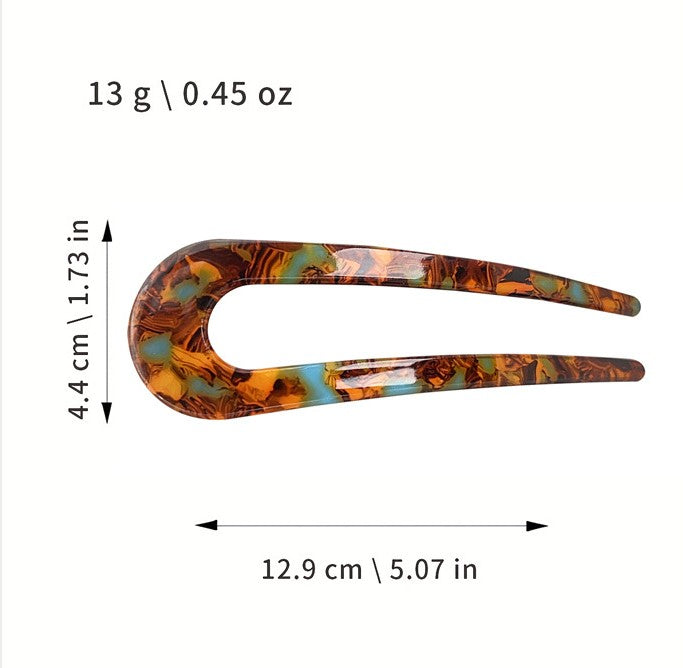 Multicoloured large hair fork / French hair pin