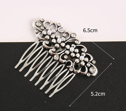Metallic floral hair comb