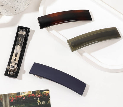Rectangle matte resin hair barrette