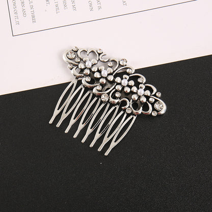 Metallic floral hair comb