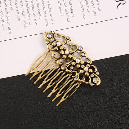 Metallic floral hair comb