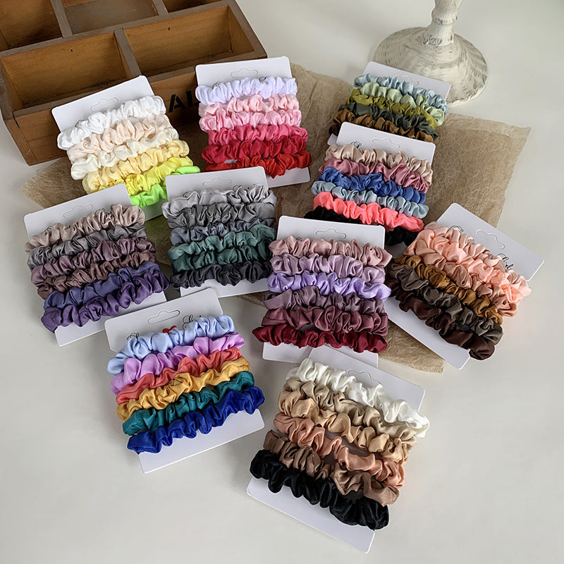 6-pack matte satin hair elastic