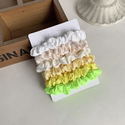6-pack matte satin hair elastic