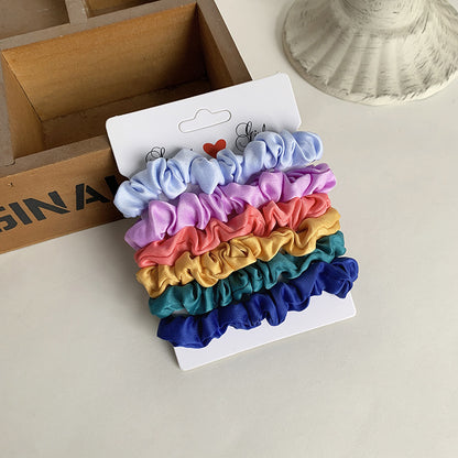 6-pack matte satin hair elastic