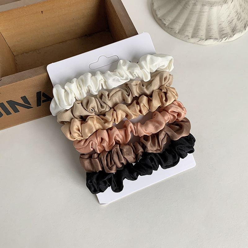 6-pack matte satin hair elastic