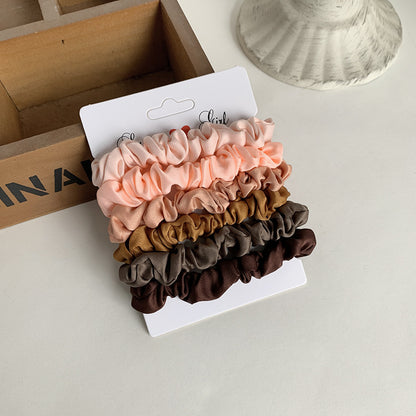 6-pack matte satin hair elastic