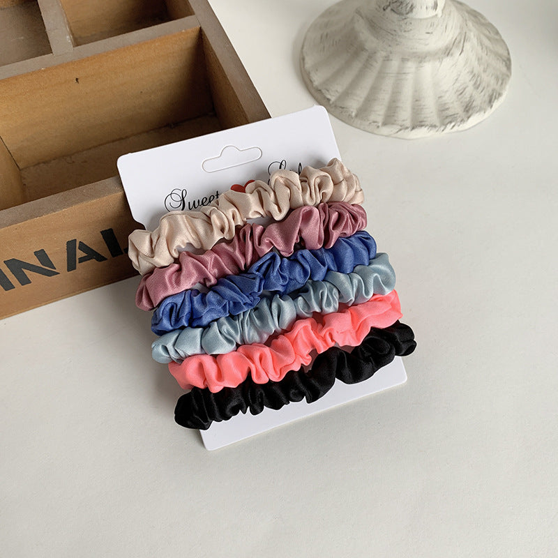 6-pack matte satin hair elastic
